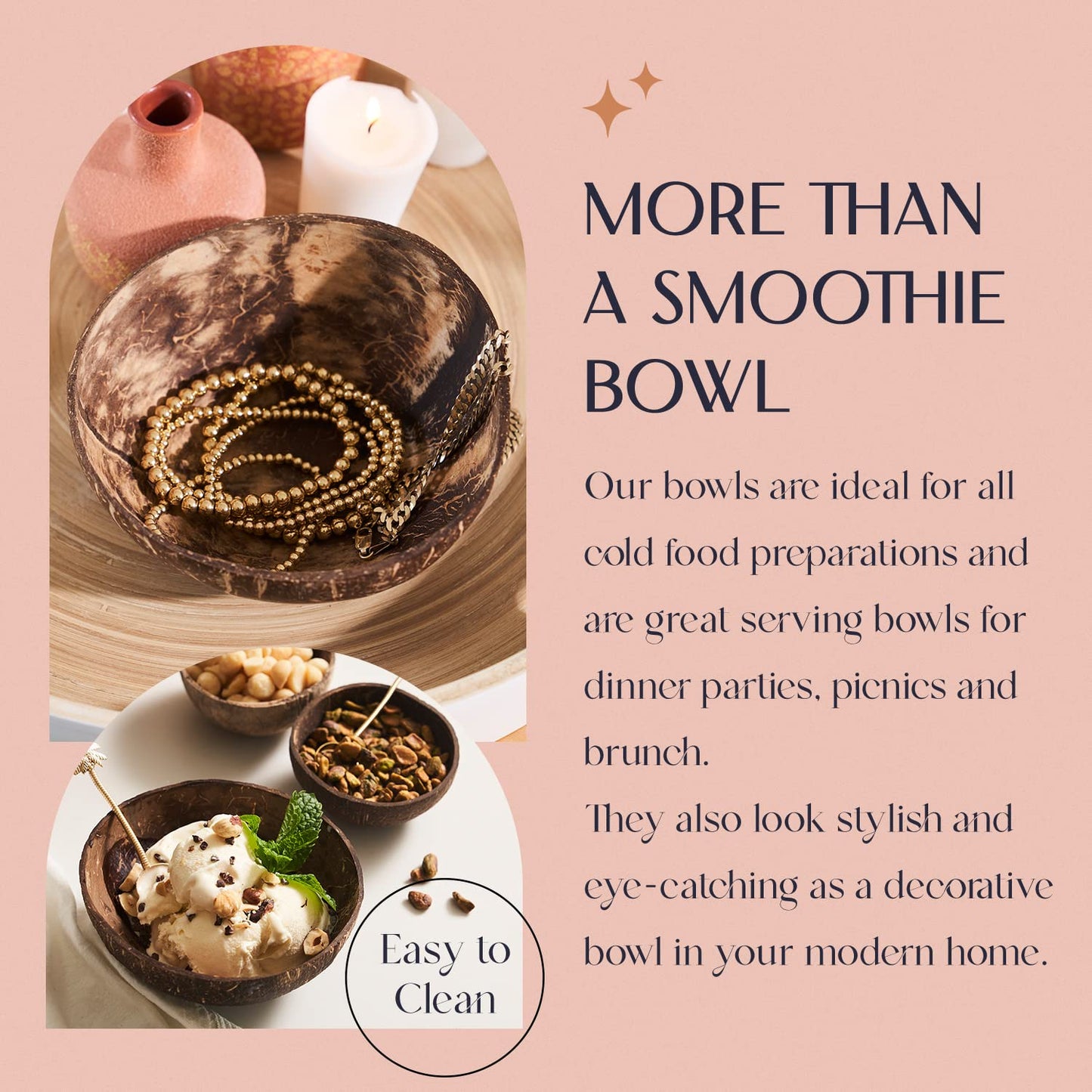 Non-Toxic Coconut Bowl Set with Wooden Spoons (COCOBOWLCO)