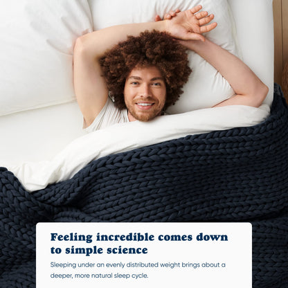Toxin-Free Sleep: Bearaby Organic Cotton 100% Hand-Knit Weighted Blanket, Non-Toxic