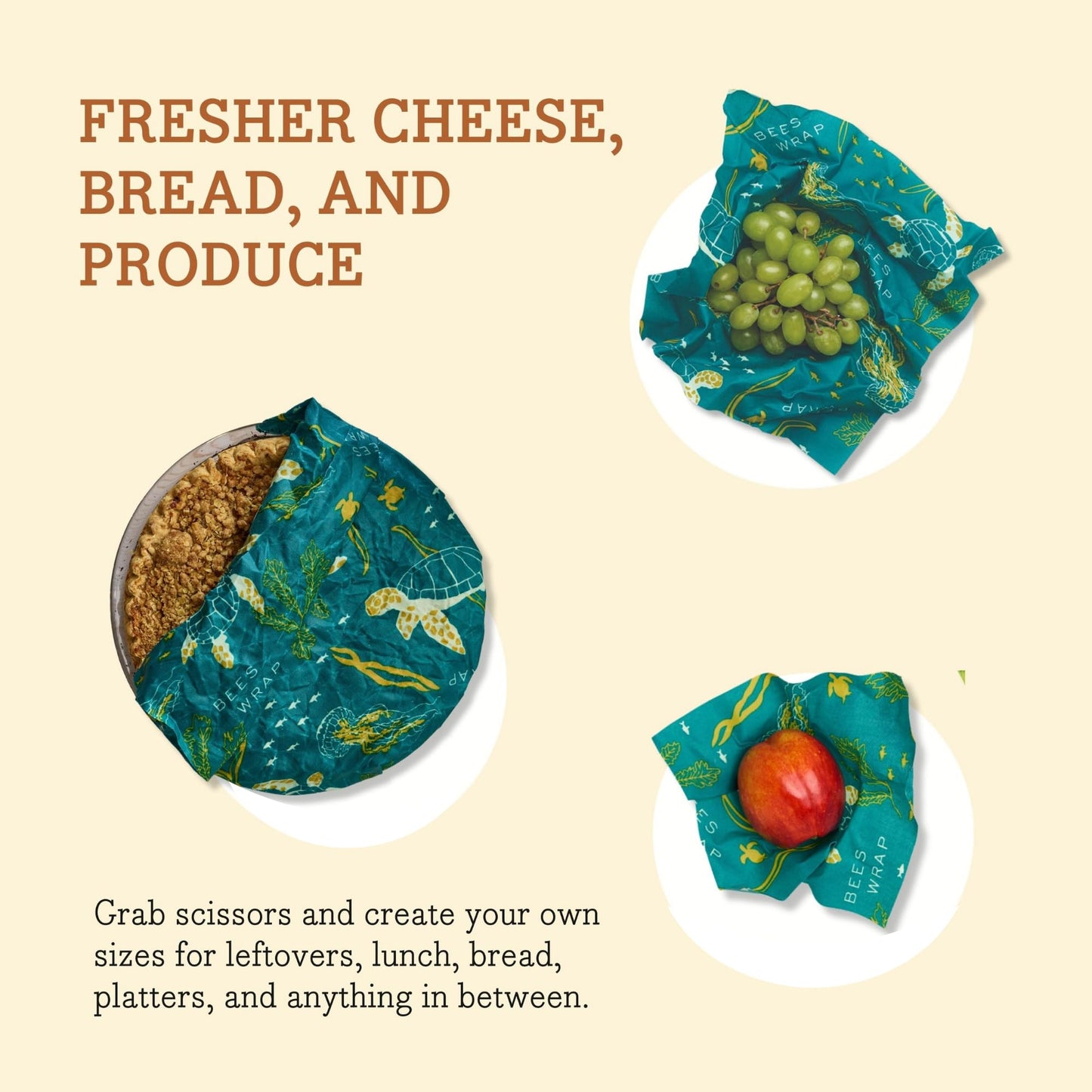 Plastic-Free Vegan Reusable Food Wrap Roll – Bee's Wrap