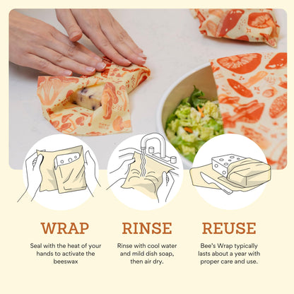 Plastic-Free Vegan Reusable Food Wrap Roll – Bee's Wrap