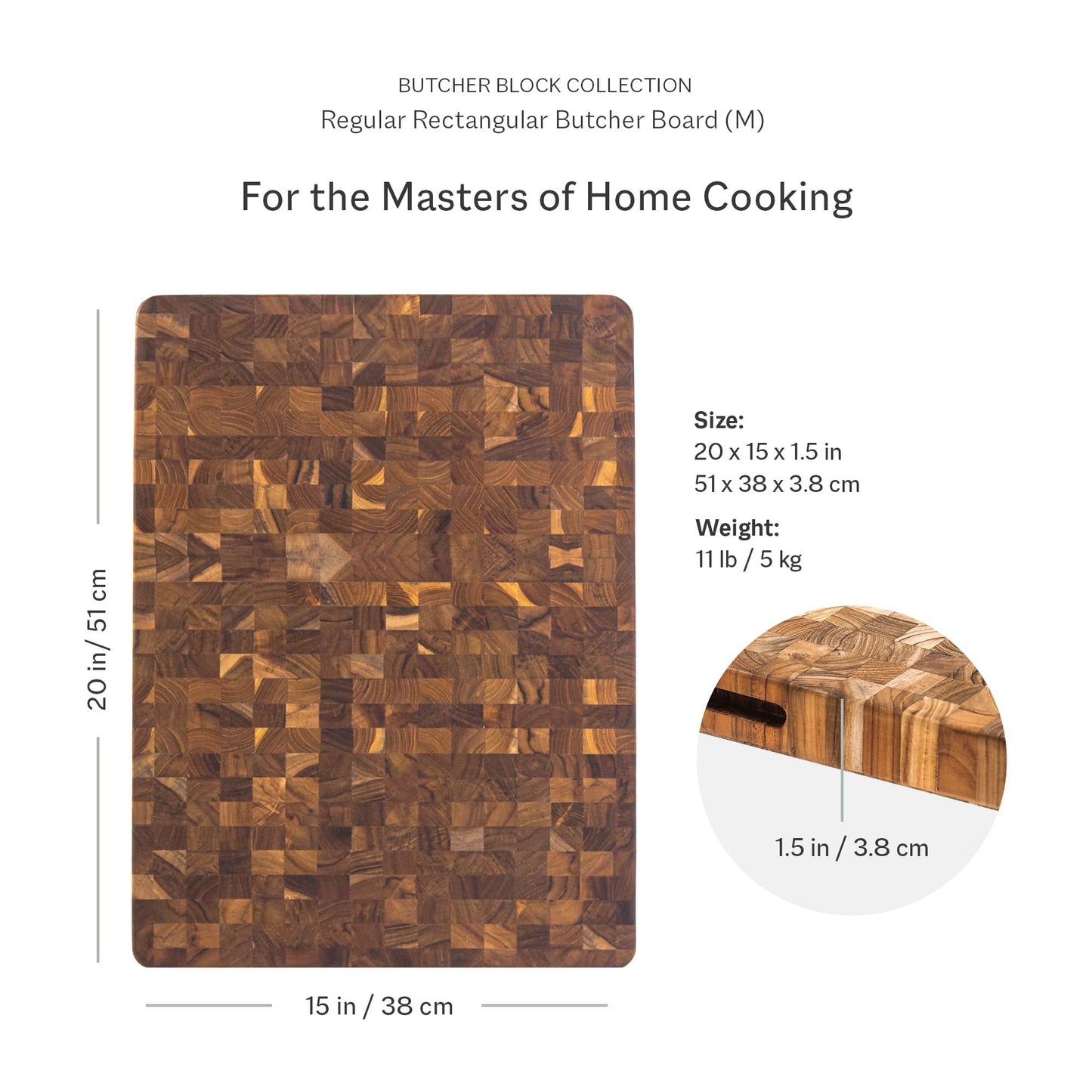 Non-Toxic Teak End-Grain Cutting Board, FSC-Certified – Teakhaus