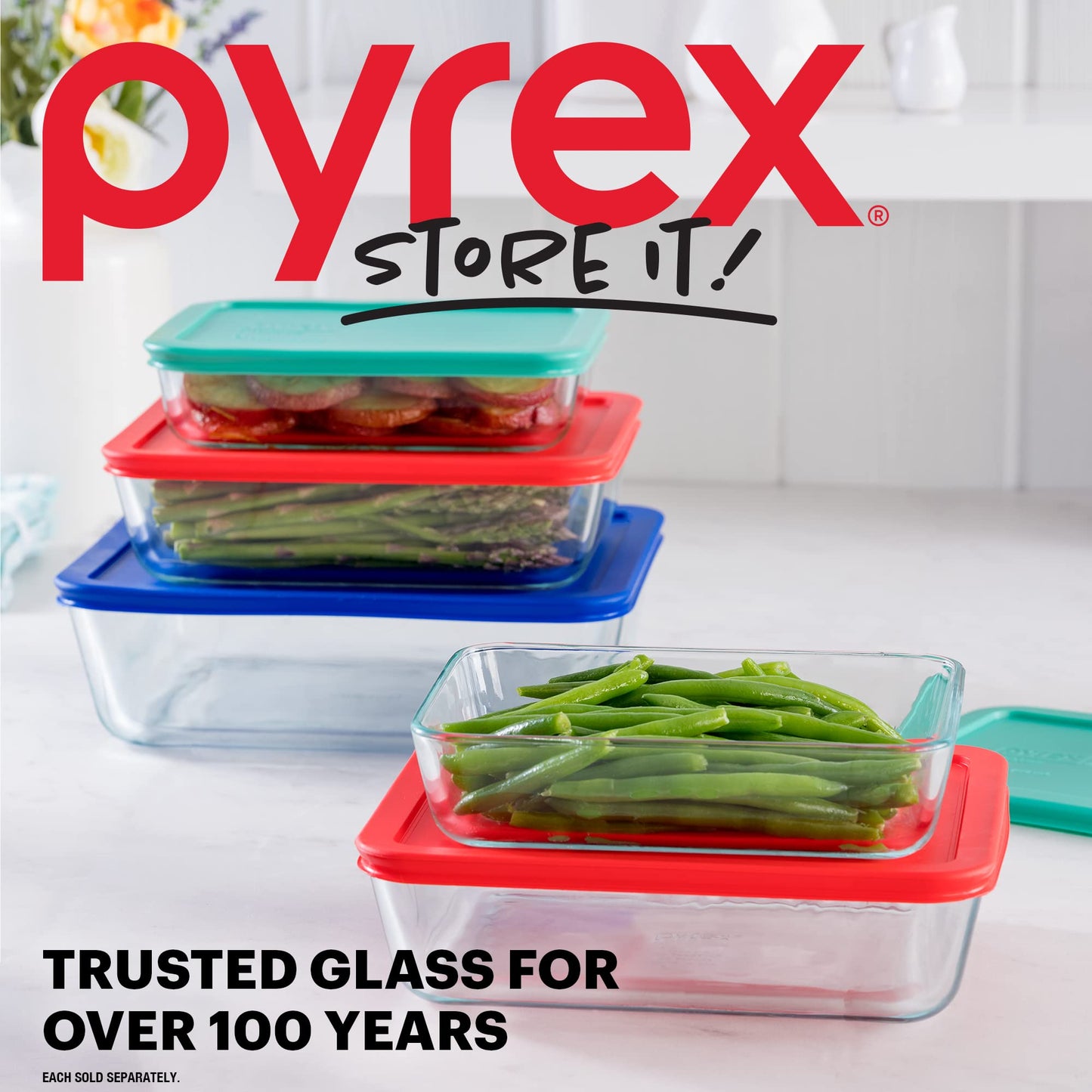 Pyrex Simply Store 11-Cup Glass Food Storage Container