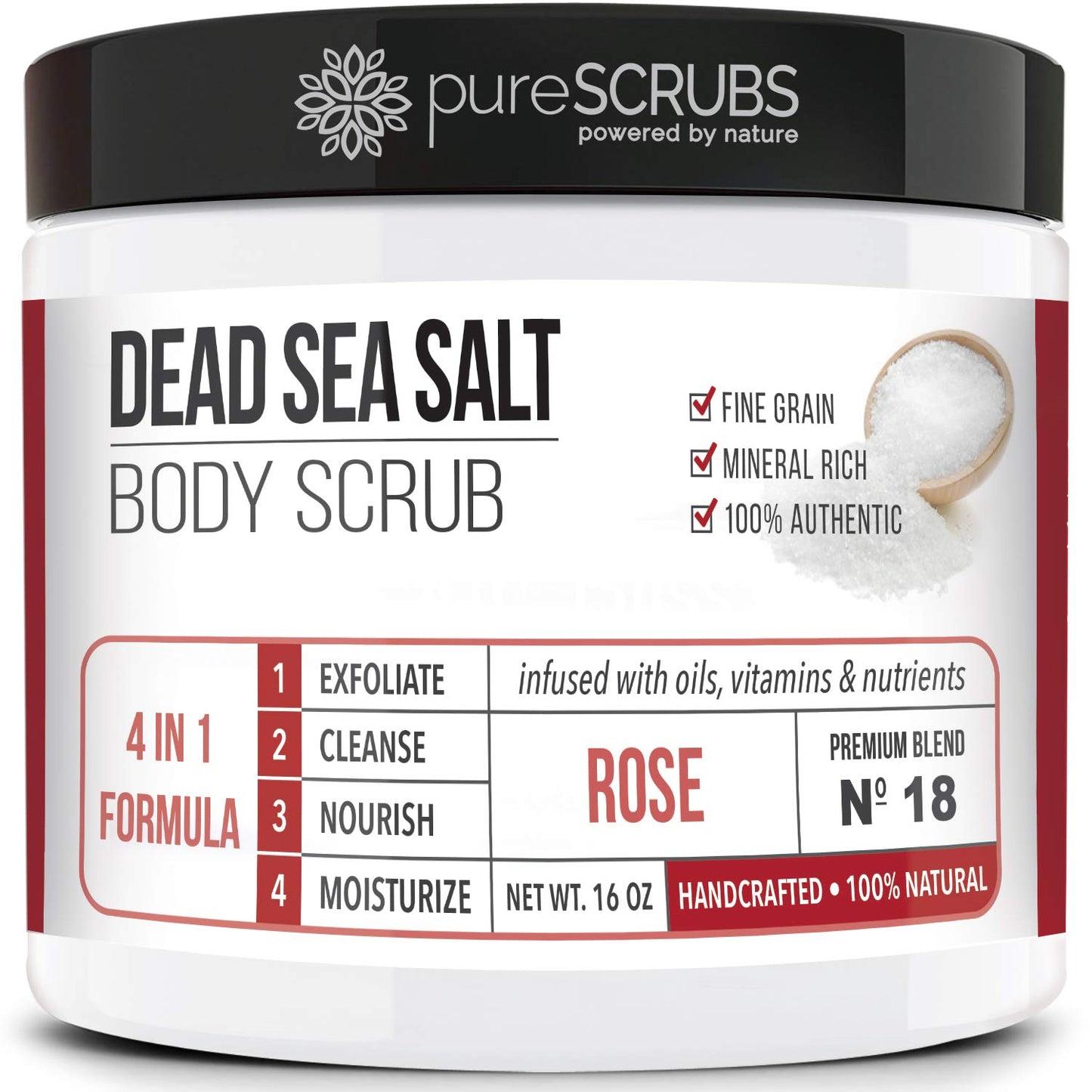 Fragrance-Free Dead Sea Salt Body Scrub, Organic Oils – pureSCRUBS Unscented