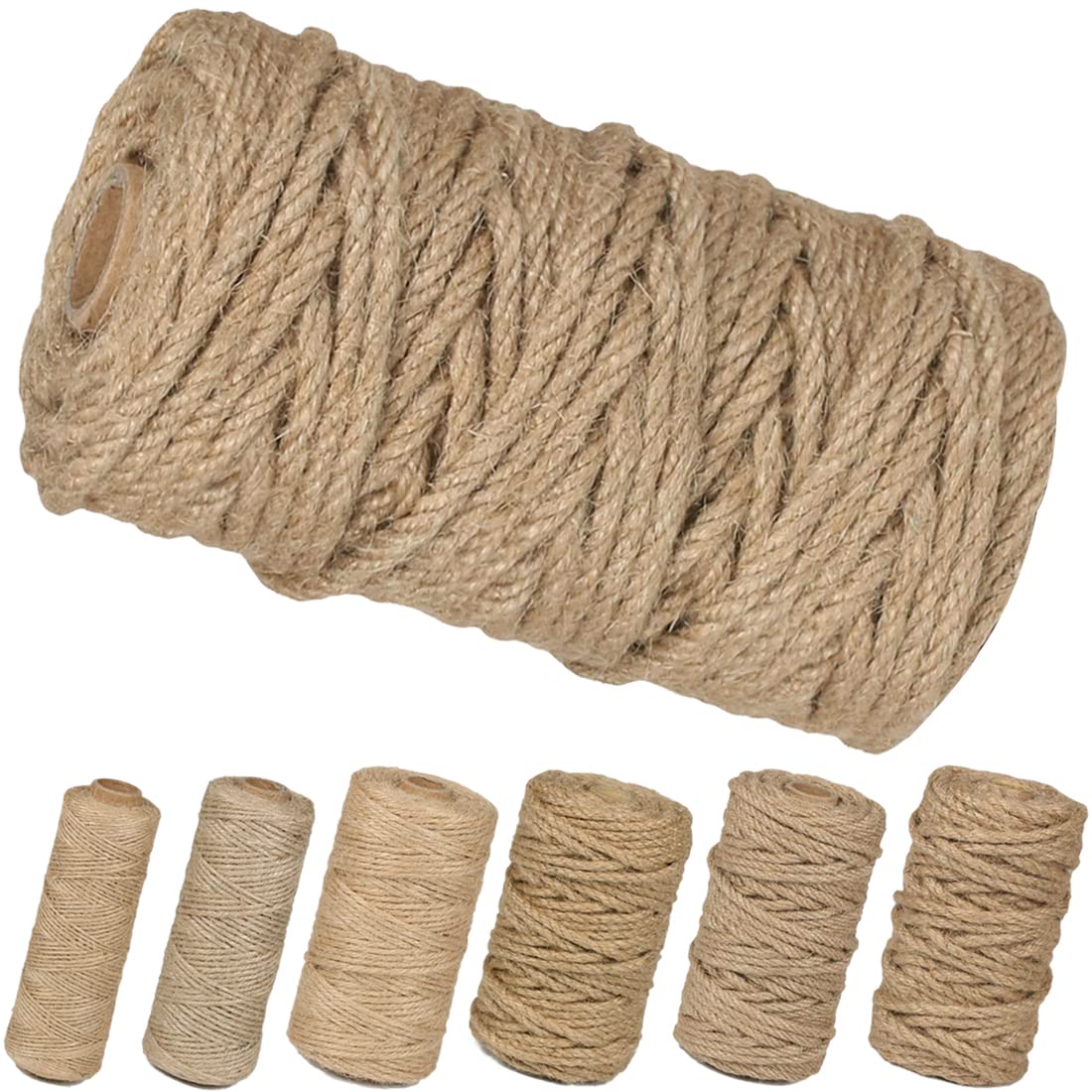100% Natural Jute Twine: 1100 Feet of Biodegradable Cord for Zero-Waste Crafting and Gardening