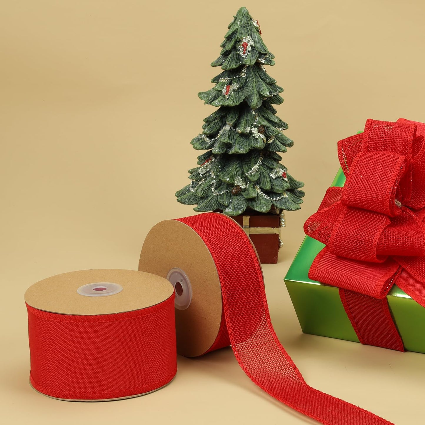 Natural Burlap Wired Ribbon: The Zero-Waste Christmas Accessory That Replaces Synthetic Plastic