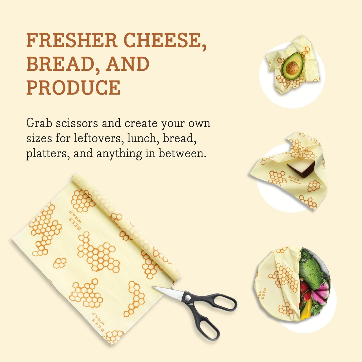 Plastic-Free Vegan Reusable Food Wrap Roll – Bee's Wrap