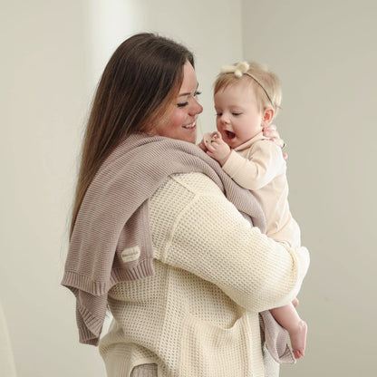 Bleu La La Heritage Knit Blanket: 100% Organic Cotton Luxury