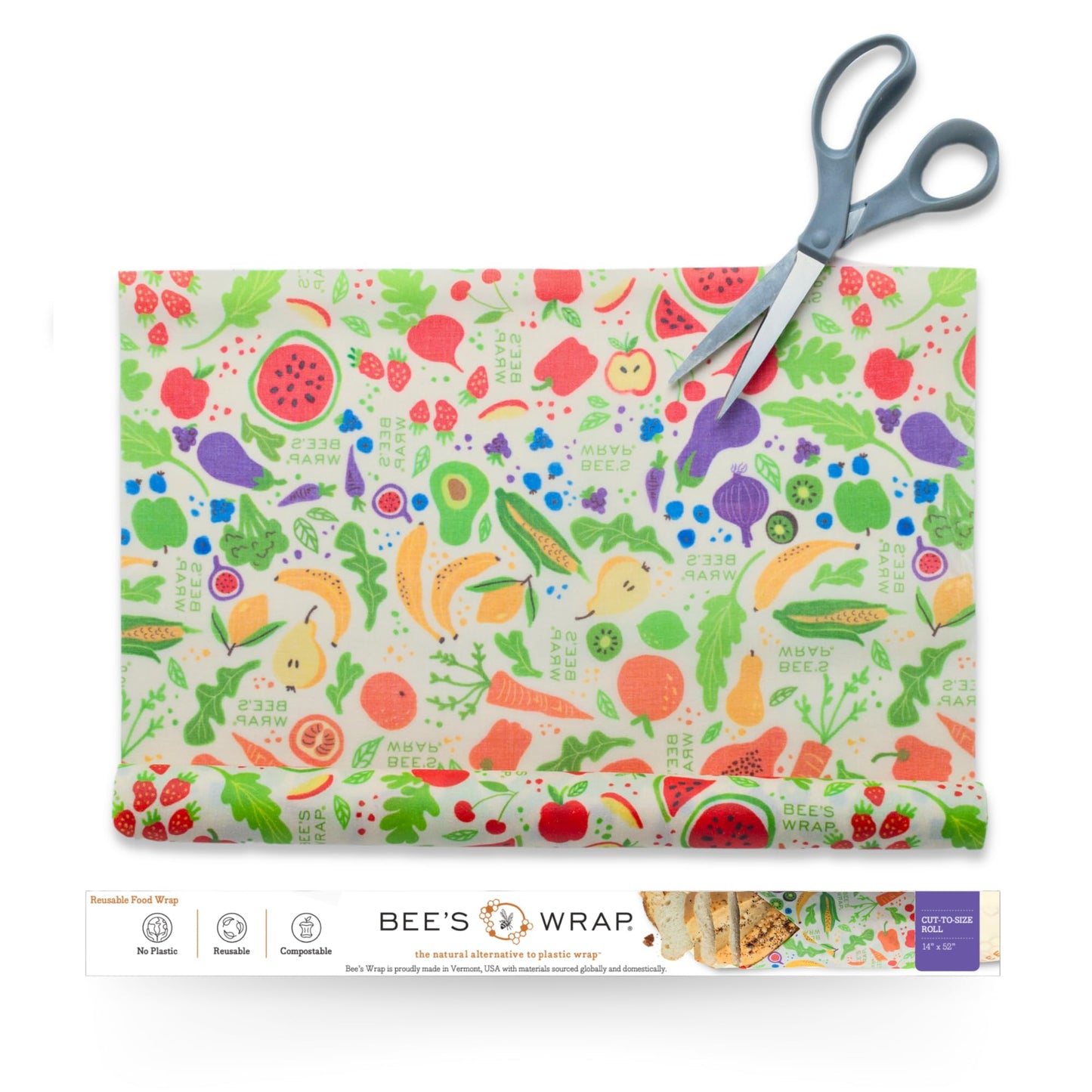 Plastic-Free Vegan Reusable Food Wrap Roll – Bee's Wrap