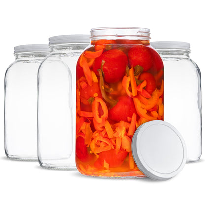 1-Gallon Glass Mason Jars with Airtight Metal Lids, 2-Pack - Kitchentoolz