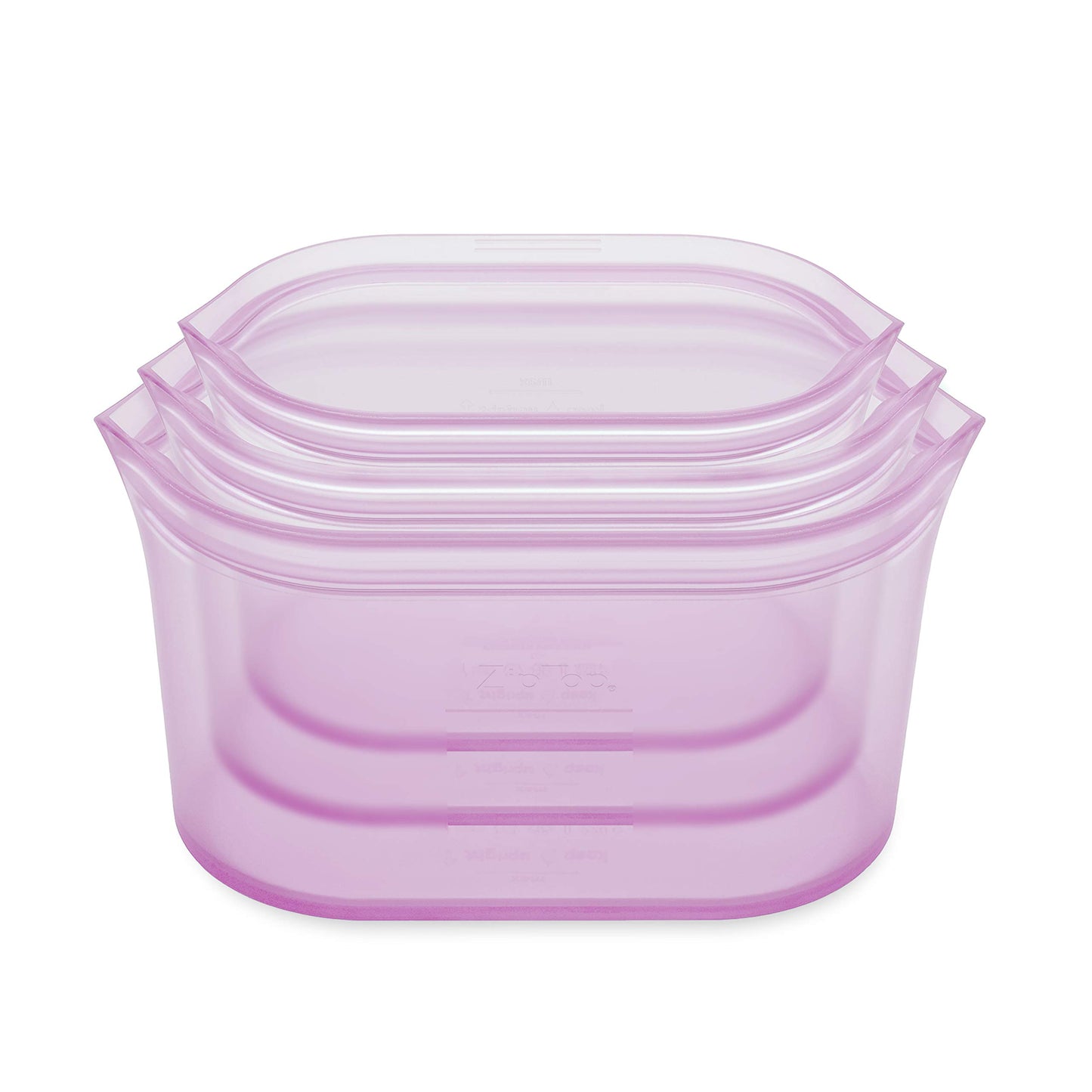 Reusable Silicone Bags, Stand-Up Zip Seal, 2-Bag Set - Zip Top