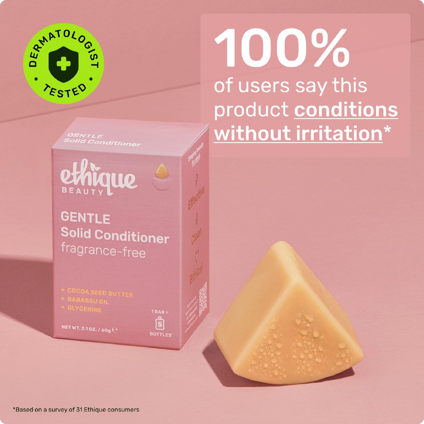 Plastic-Free Everyday Conditioner Bar with Vitamin C, Vegan – Ethique