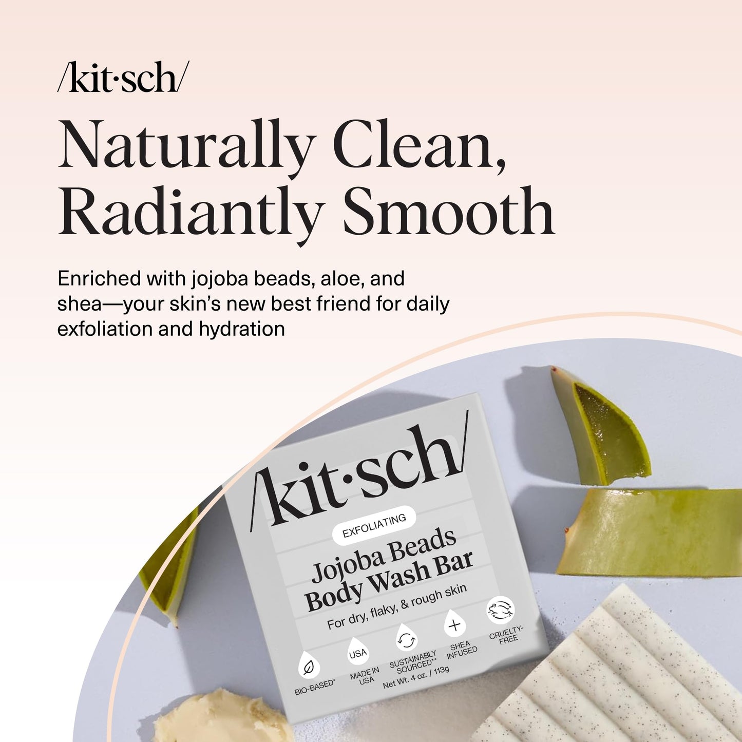 Plastic-Free Sugar Body Scrub Bar, Vegan & Leaping Bunny – Kitsch