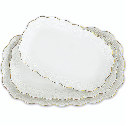 White Porcelain Serving Platters, Set of 3 – Kassel