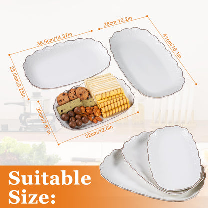 White Porcelain Serving Platters, Set of 3 – Kassel