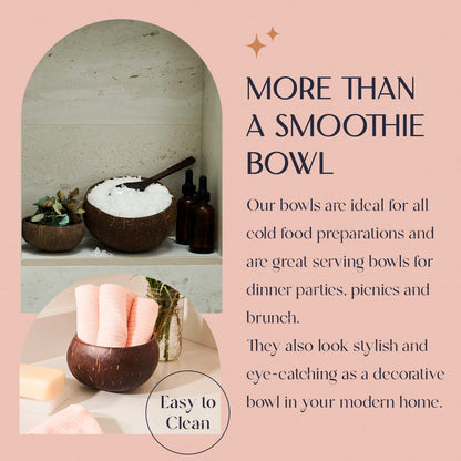 Non-Toxic Coconut Bowl Set with Wooden Spoons (COCOBOWLCO)