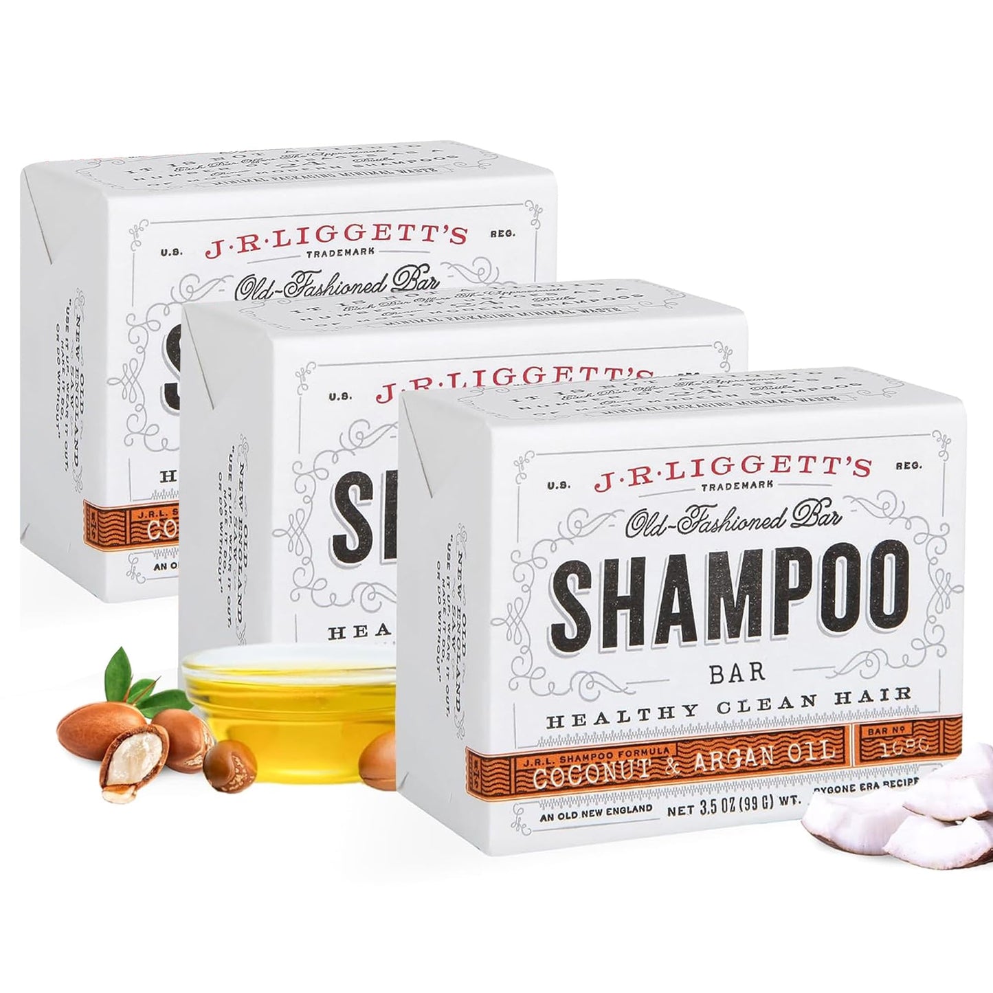 Plastic-Free, Sulfate-Free Shampoo Bar 3-Pack, Vegan – J.R. Liggett's