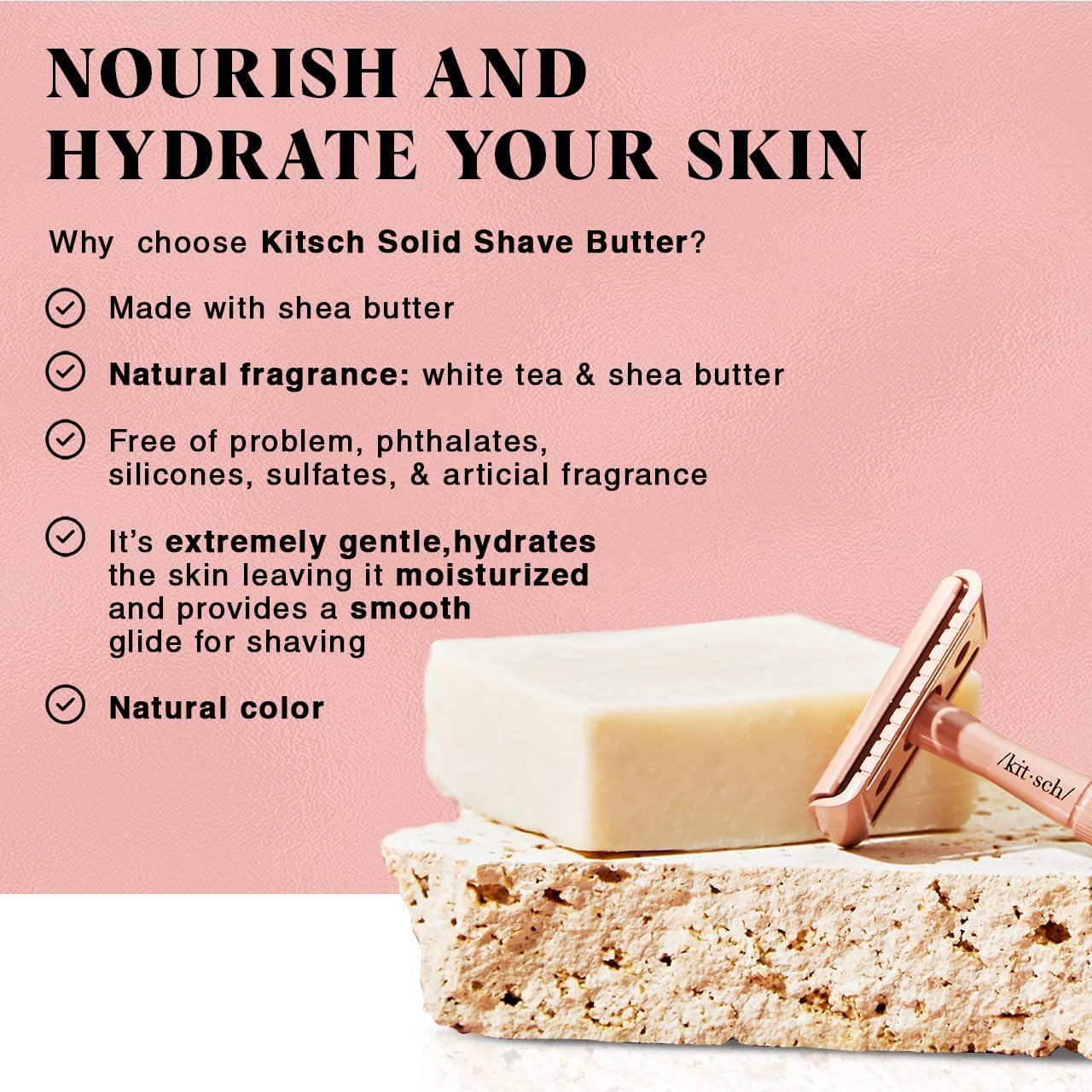 Plastic-Free Sugar Body Scrub Bar, Vegan & Leaping Bunny – Kitsch