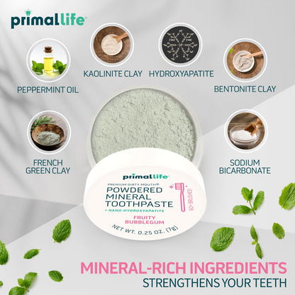 Fluoride-Free Remineralizing Tooth Powder, Bubblegum – Primal Life Organics