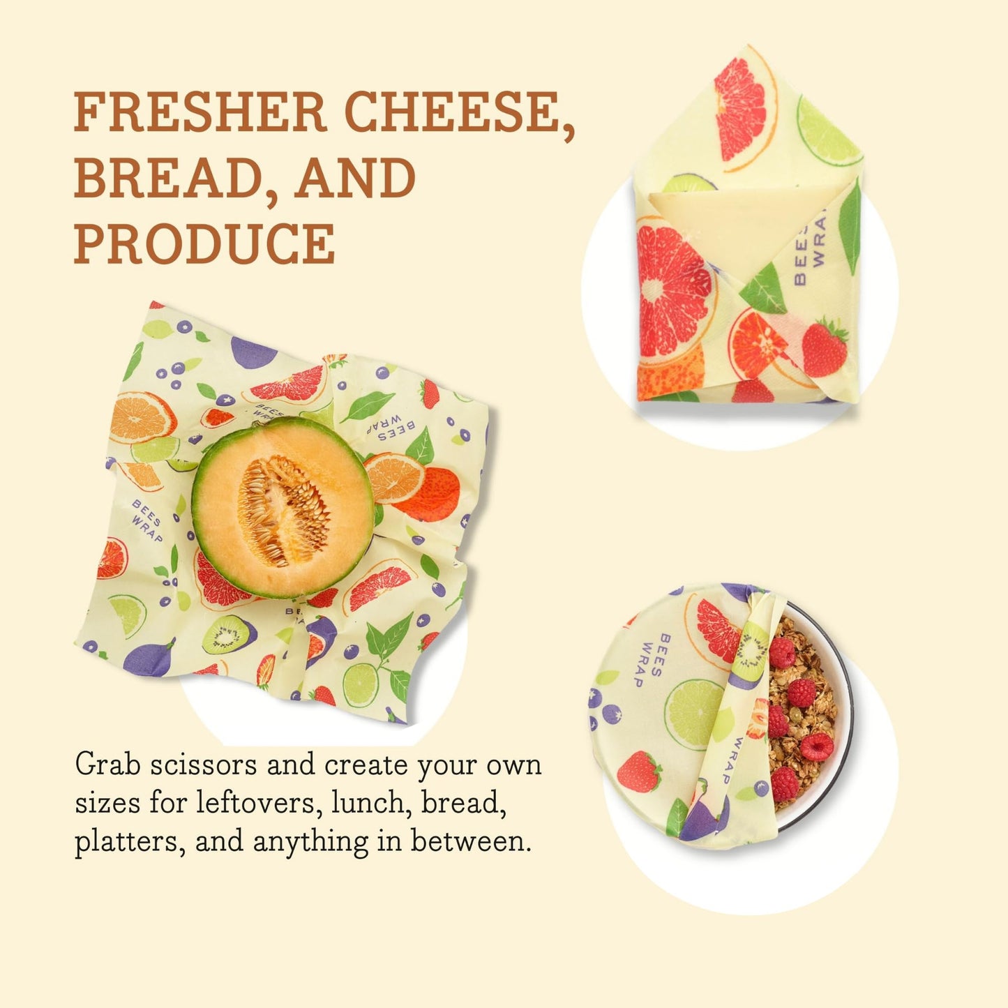 Plastic-Free Vegan Reusable Food Wrap Roll – Bee's Wrap