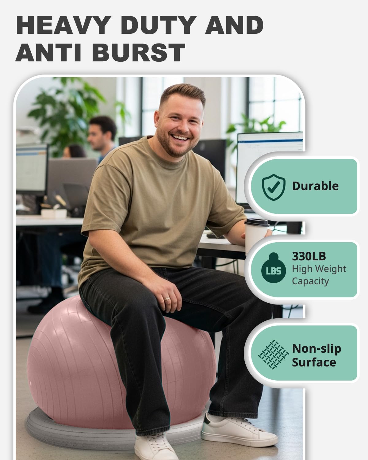 Trideer Yoga Ball Chair: Hypo-Allergenic Stability System