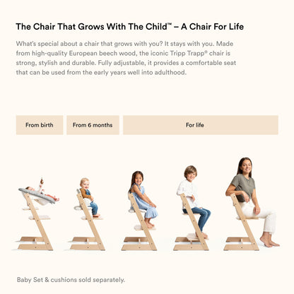 Stokke Tripp Trapp Solid Beechwood Chair with Newborn Set Bundle