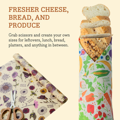 Plastic-Free Vegan Reusable Food Wrap Roll – Bee's Wrap