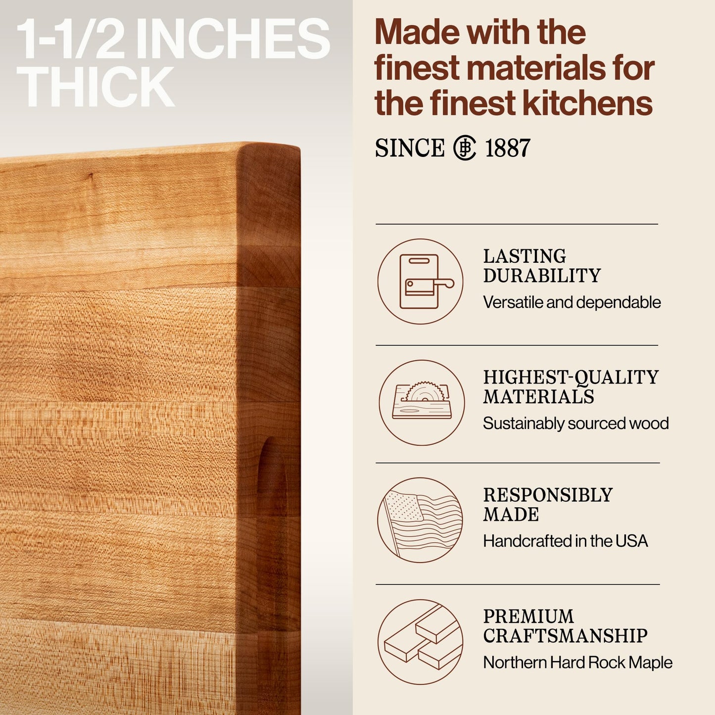 Non-Toxic Cherry Edge-Grain Cutting Board, NSF, USA – John Boos R-Board