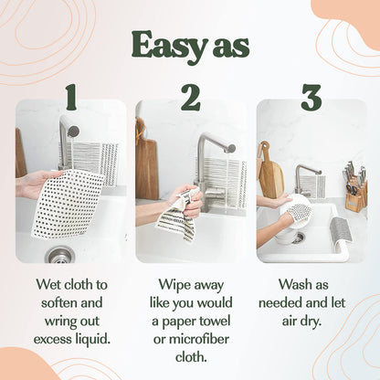 FEBU Reusable Swedish Dishcloths for Kitchen (5-Pack Sunset)