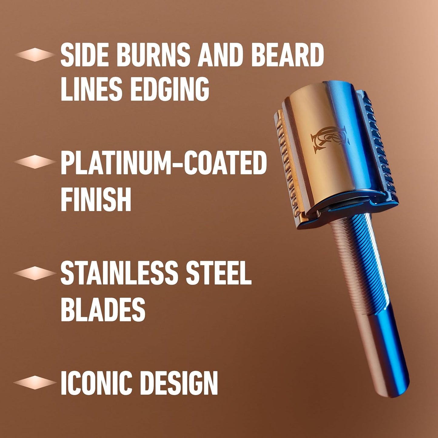 King C. Gillette Safety Razor: Chrome-Plated Handle & 5 Platinum Blades