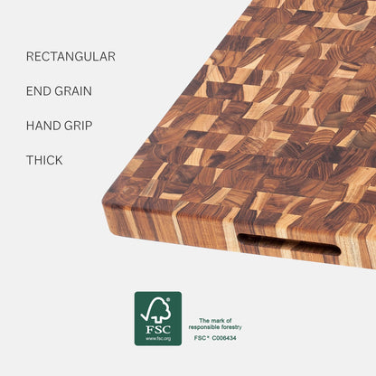 Non-Toxic Teak End-Grain Cutting Board, FSC-Certified – Teakhaus