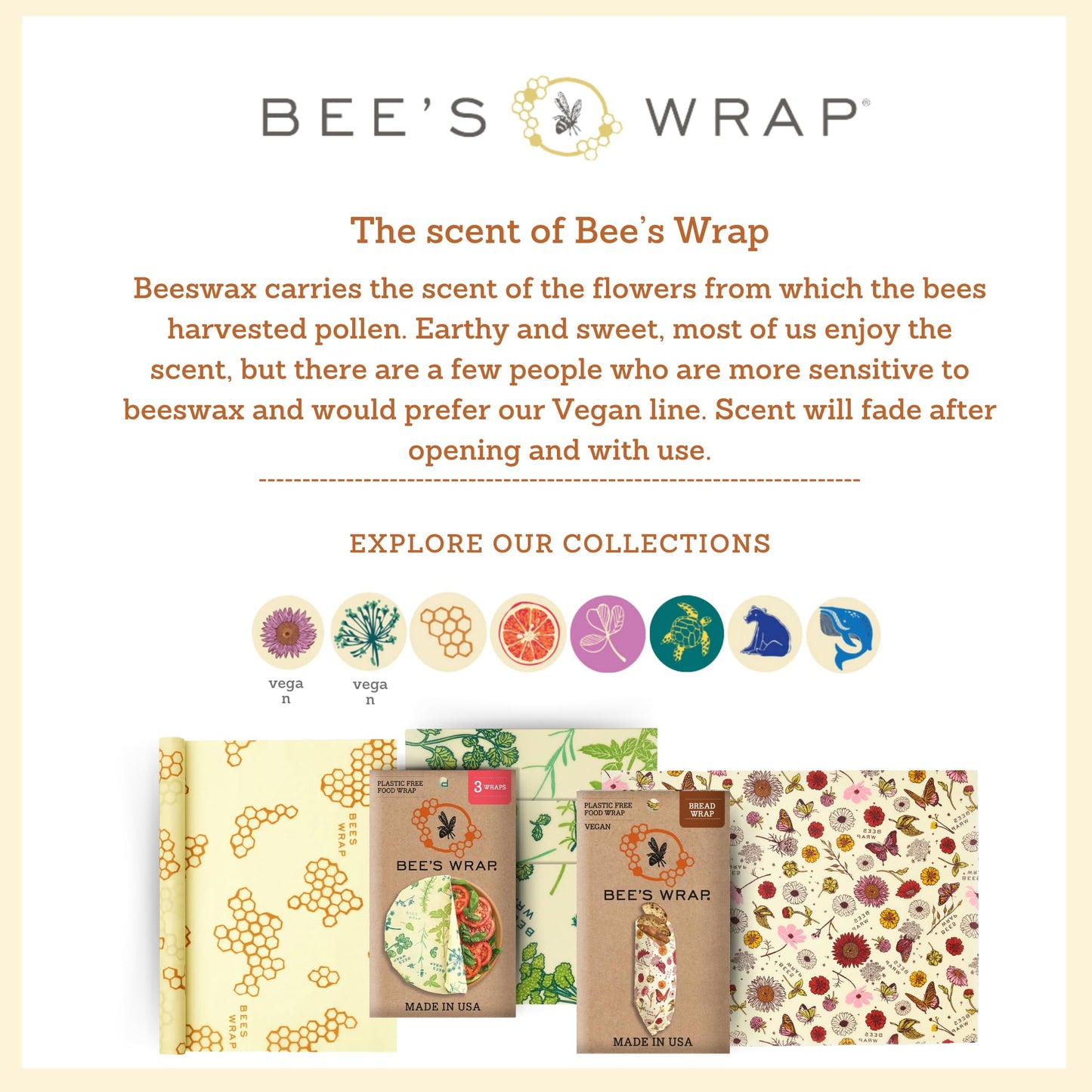 Plastic-Free Vegan Reusable Food Wrap Roll – Bee's Wrap
