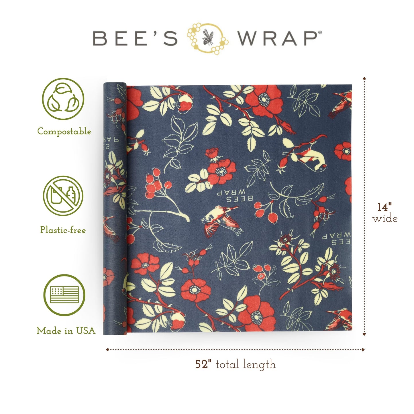 Plastic-Free Vegan Reusable Food Wrap Roll – Bee's Wrap