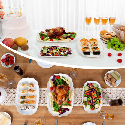 White Porcelain Serving Platters, Set of 3 – Kassel