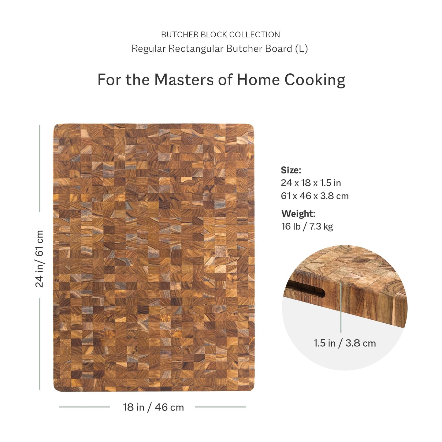 Non-Toxic Teak End-Grain Cutting Board, FSC-Certified – Teakhaus