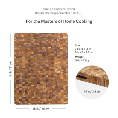 Non-Toxic Teak End-Grain Cutting Board, FSC-Certified – Teakhaus