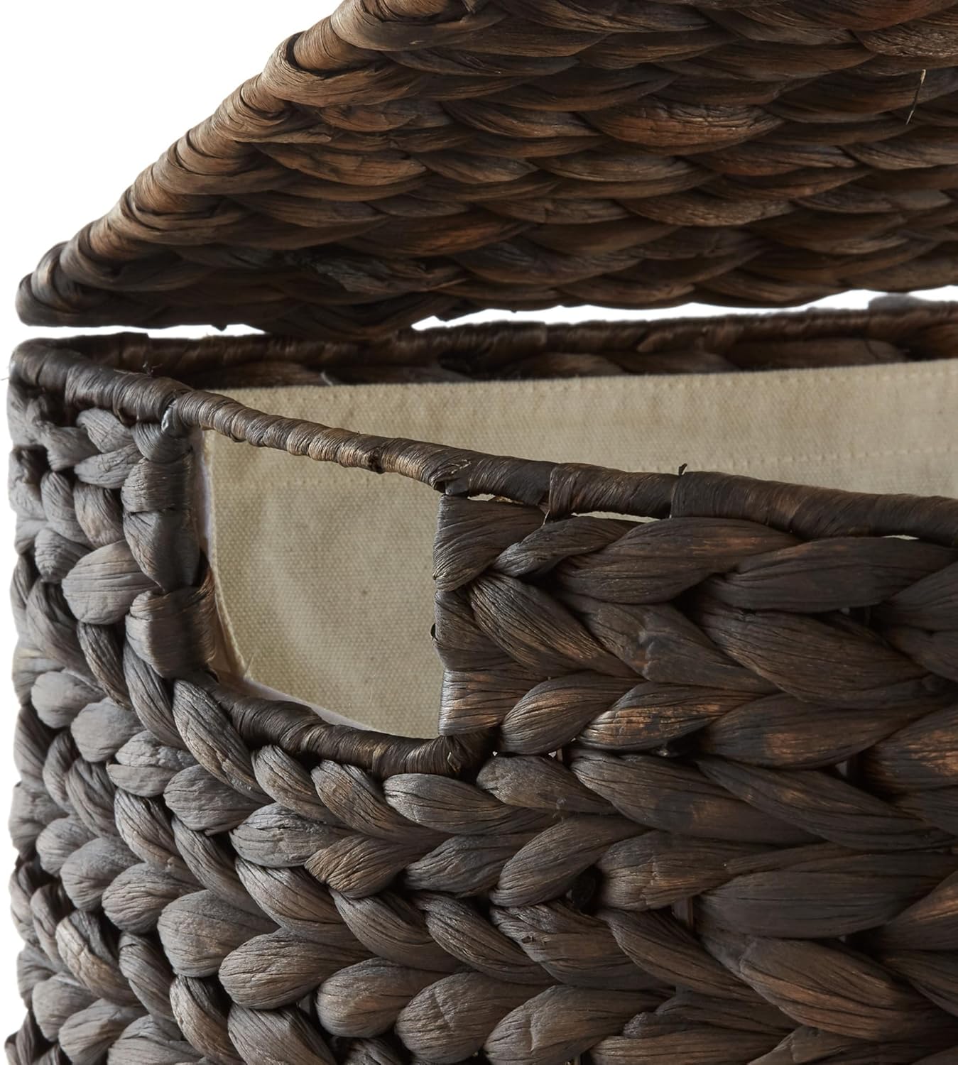 Casafield Handwoven Sustainable Water Hyacinth Half Moon Laundry Hamper
