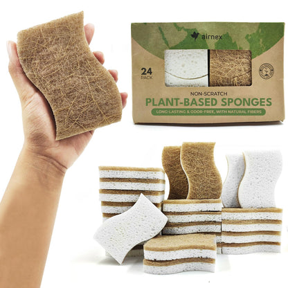 Microplastic-Free Kitchen: Airnex Biodegradable Natural Sponges Non-Toxic