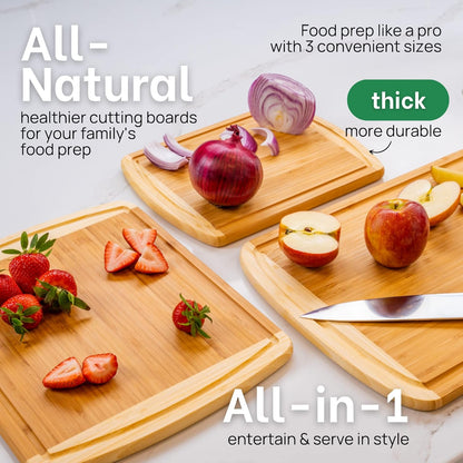 Non-Toxic Organic Bamboo Cutting Board Set, 3-Piece – Greener Chef