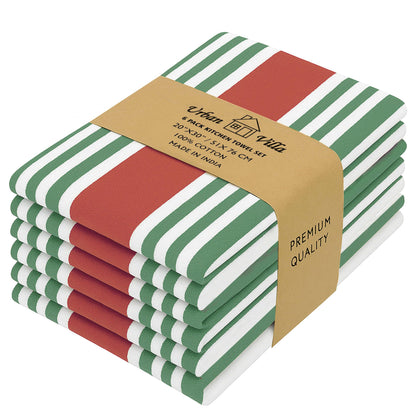 Microplastic-Free Kitchen: Urban Villa Cotton Dish Towels 6-Pack Non-Toxic