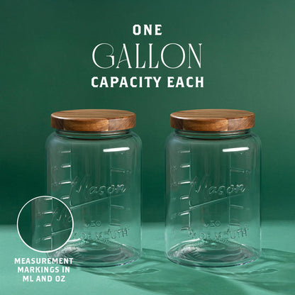 Plastic-Free 1-Gallon Glass Mason Jar with Acacia Wood Lid – Kitchentoolz