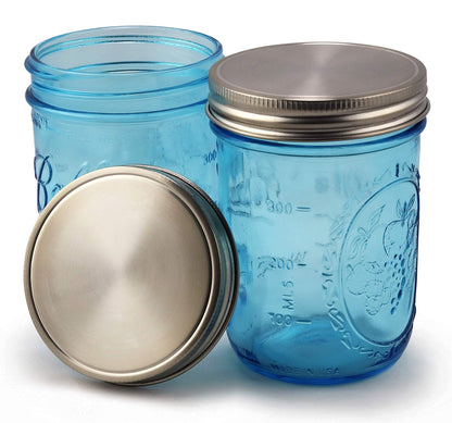 Plastic-Free 316 Stainless Steel Mason Jar Lids, 12-Pack – Regular Mouth