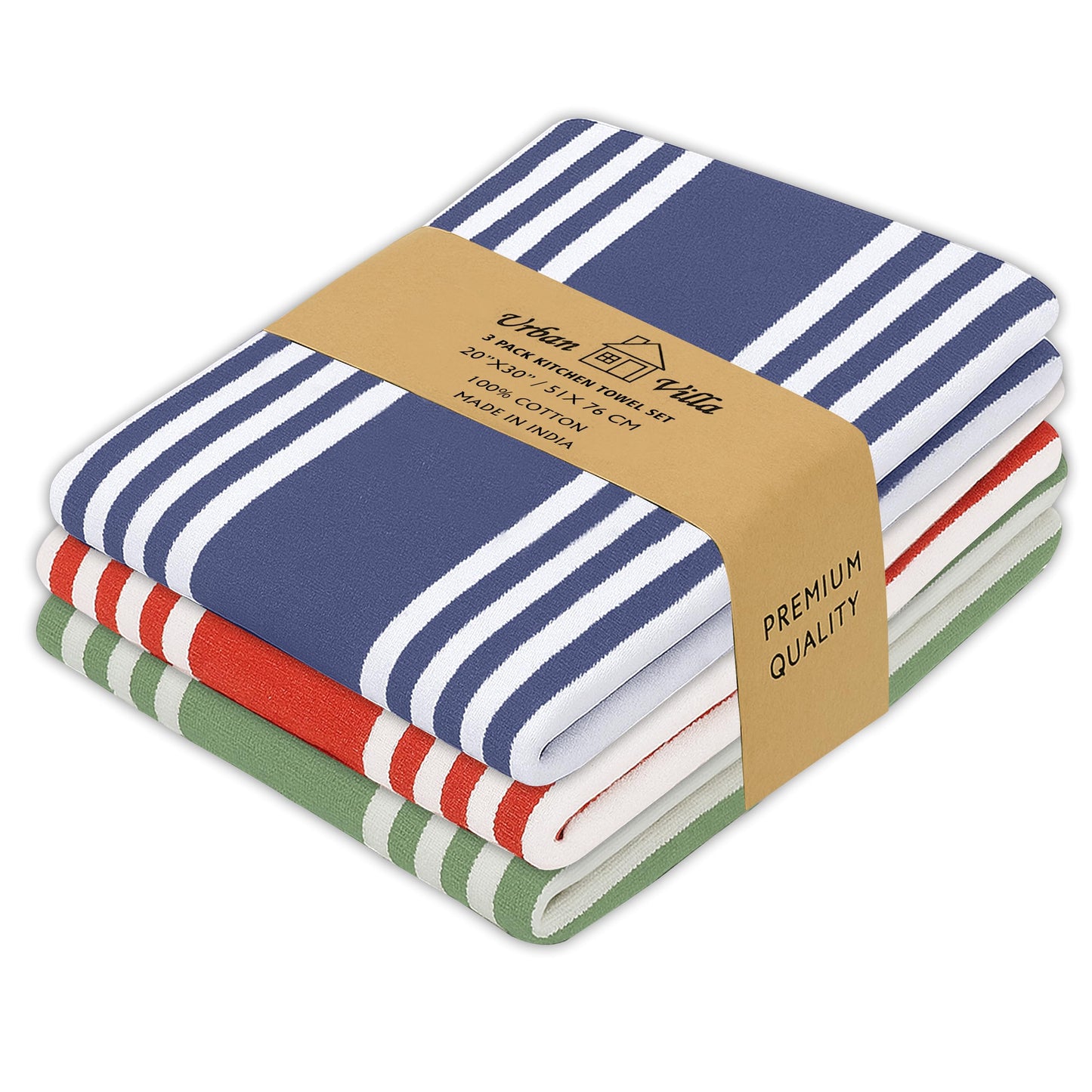 Microplastic-Free Kitchen: Urban Villa Cotton Dish Towels 6-Pack Non-Toxic