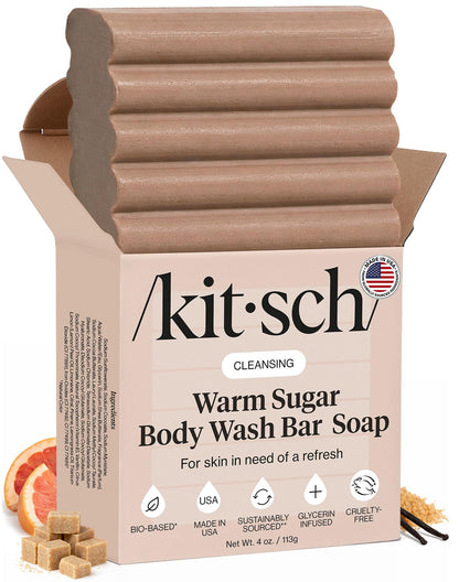 Plastic-Free Sugar Body Scrub Bar, Vegan & Leaping Bunny – Kitsch