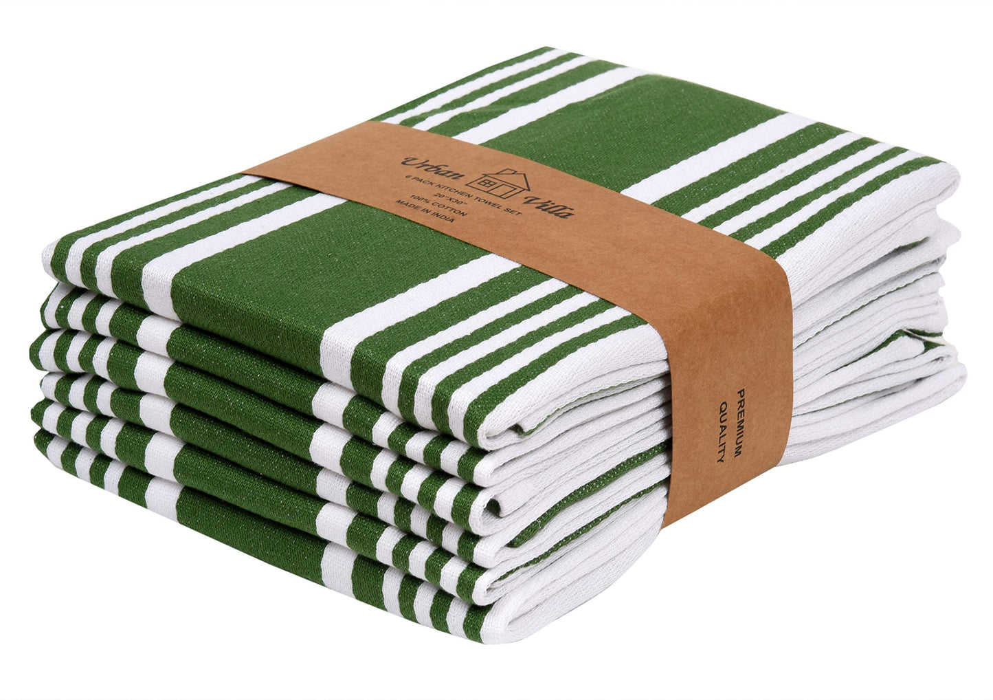 Microplastic-Free Kitchen: Urban Villa Cotton Dish Towels 6-Pack Non-Toxic