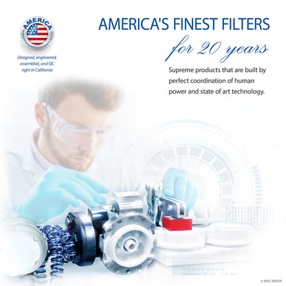 Advertisement for 'America's Finest Filters' with a person working on mechanical components.