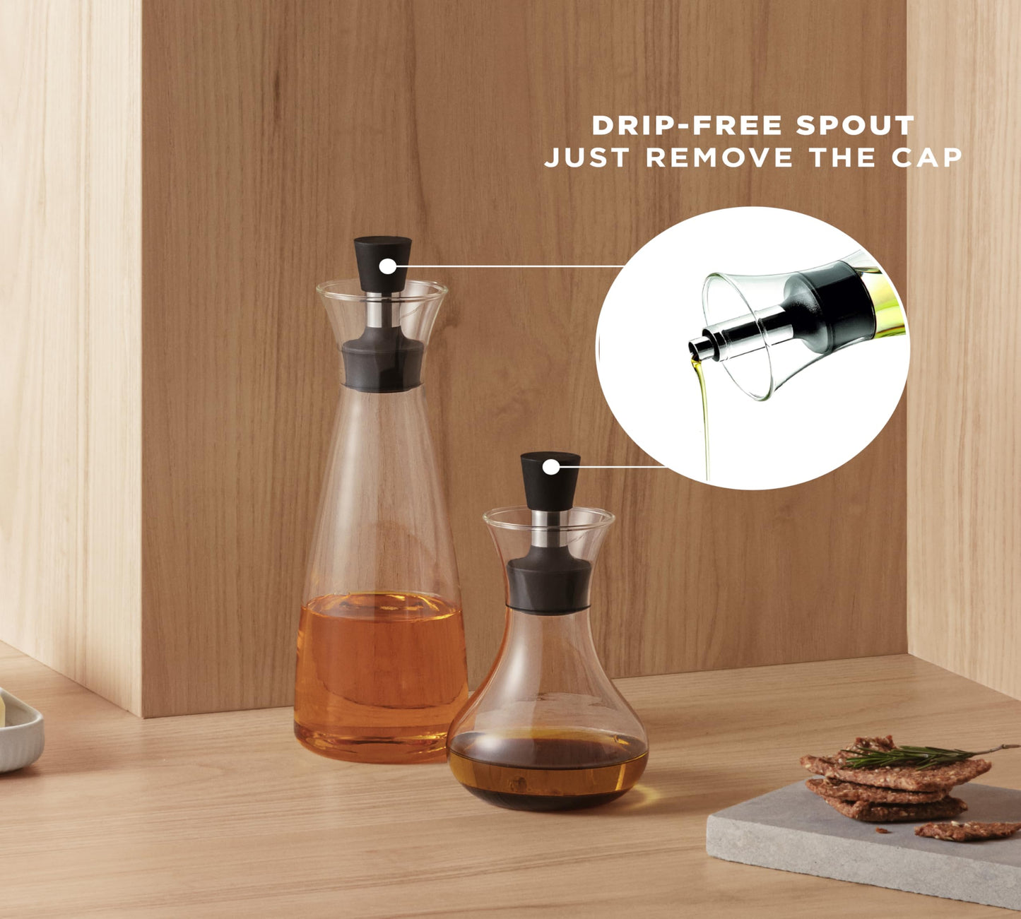 Plastic-Free Borosilicate Glass Oil & Vinegar Carafe – Eva Solo