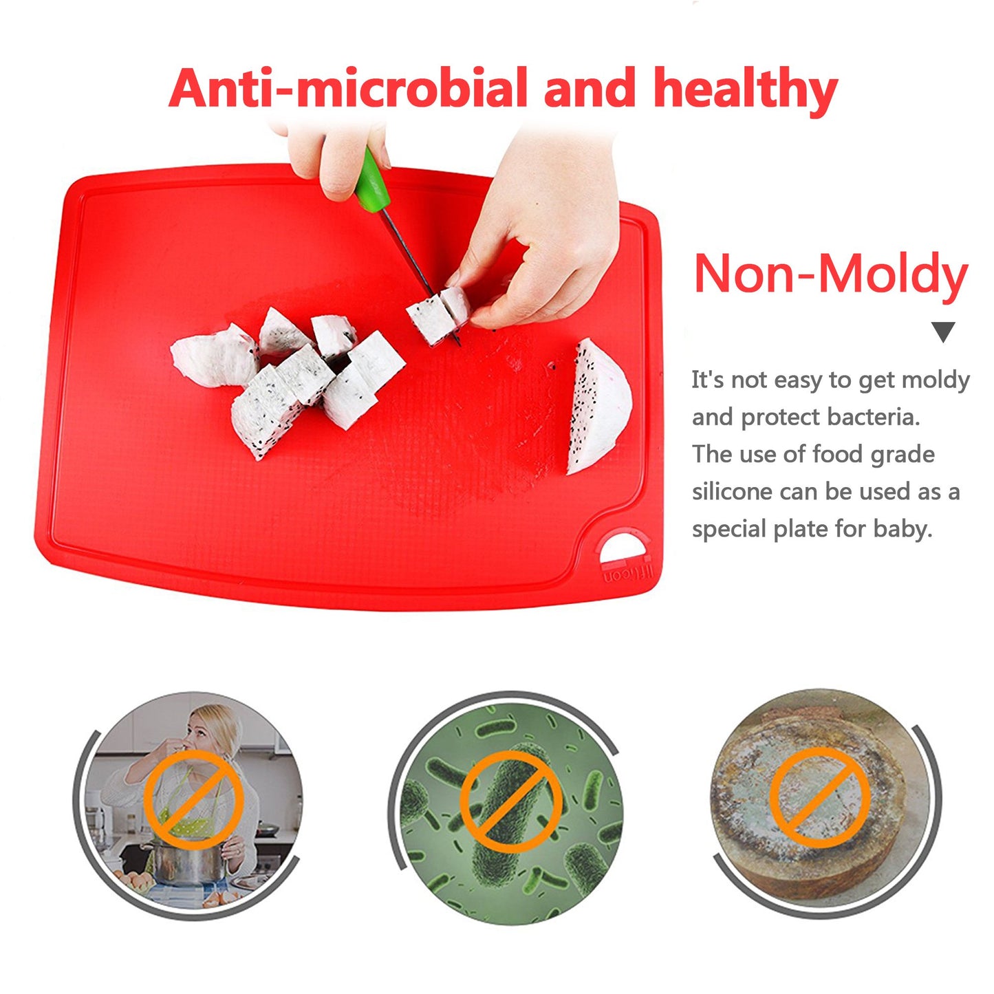 Non-Toxic Food-Grade Silicone Cutting Board Set, 3-Piece – Liflicon