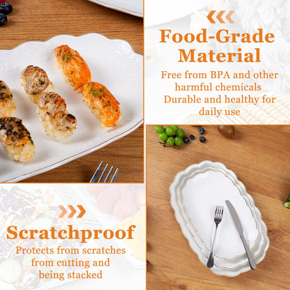 White Porcelain Serving Platters, Set of 3 – Kassel