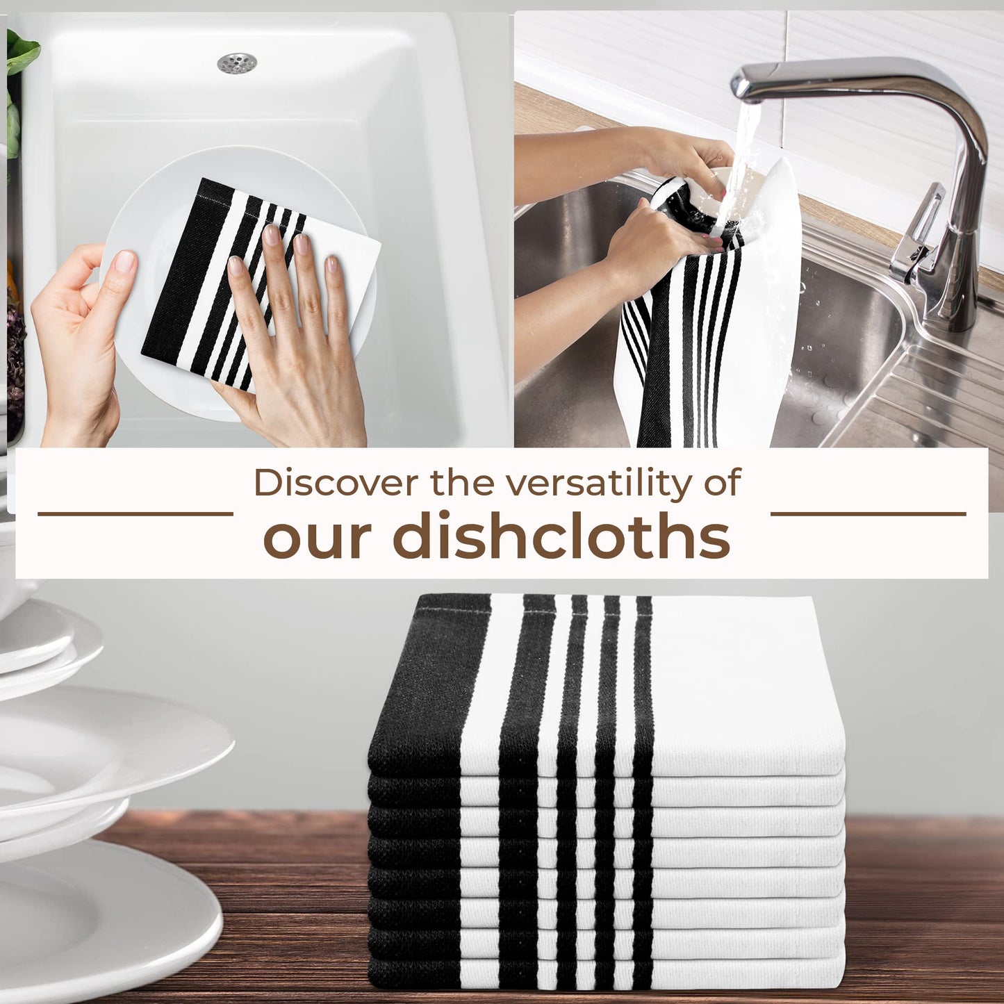 Microplastic-Free Kitchen: Urban Villa Cotton Dish Towels 6-Pack Non-Toxic