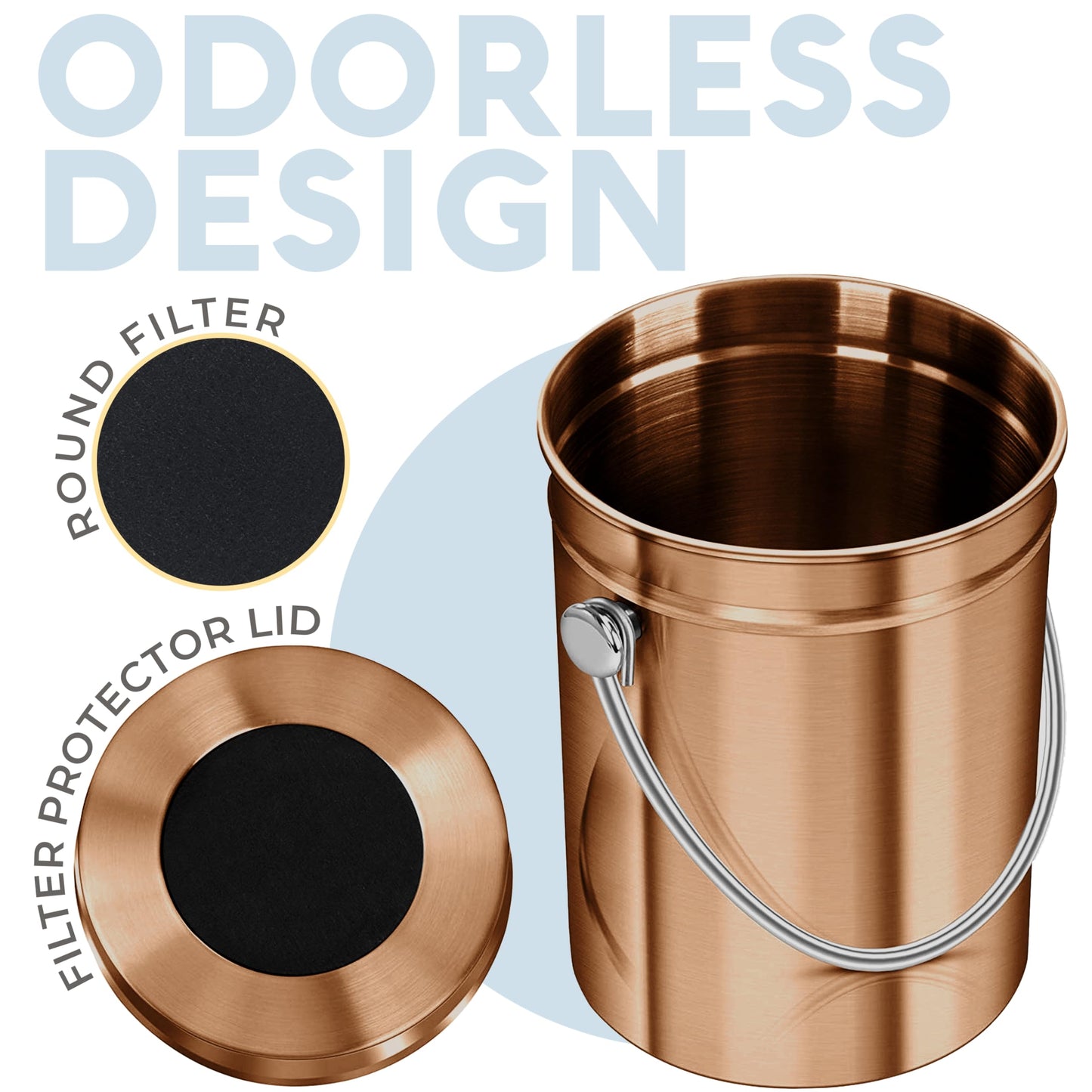 Microplastic-Free Kitchen: Epica Stainless Steel Compost Bin Non-Toxic